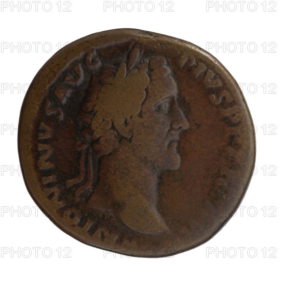 Sestertius of Antoninus Pius (86–161; Roman emperor 138–161), issuer: Antoninus Pius. Obverse: head of Antoninus Pius in a laurel wreath facing right, inscription ANTONINVS AVG PIVS PP TR P XII. Reverse: Aequitas standing left, holding scales in his right hand and a cornucopia in his left, inscription Aequitas/IIII, letters SC in the fields. Date: 148–149. Roman Empire, Rome. Coin (bronze): diameter 30.0–32.5 mm, weight 23.40 g, axis 180°.