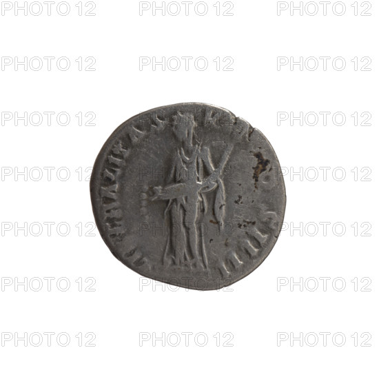 Denarius, Antoninus Pius (86–161; Roman emperor 138–161), issued 153–154. Obverse: head of Antoninus Pius in a laurel wreath facing right, inscription ANTONINVS AVG - PIVS PP TR P XVII. Reverse: Liberalitas standing left, holding a cornucopia with both hands, from which he pours coins, inscriptions LI, ERALITAS - VI, OS IIII. Silver coin; diameter 16.0–17.0 mm, weight 3.20 g, axis 180°. Roman Empire, Rome.