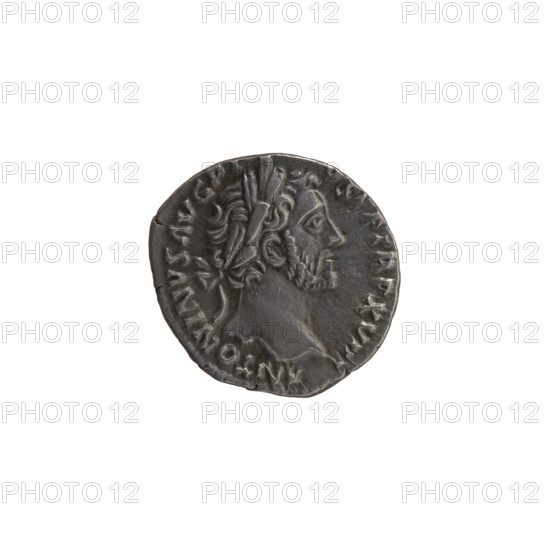 Denarius, Antoninus Pius (86–161; Roman emperor 138–161). Obverse: head of Antoninus Pius in a laurel wreath facing right, inscription 'ANTONINVS AVG PI - VS, P TR P XVII'. Reverse: Vesta in a veil standing left, holding a ladle (simpulum) in her right hand and a palladium in her left, inscription 'C OS - IIII'. Date: 153–154. Culture/place: Roman Empire, Rome. Medium/function: coin. Dimensions: diameter 16.5–17.0 mm, weight 3.00 g, axis 180°.
