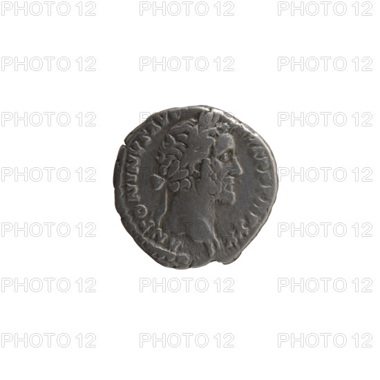 Denarius of Antoninus Pius (86–161; Roman emperor 138–161). Obverse: head of Antoninus Pius with laurel wreath facing right, legend ANTONINVS AVG - IVS PP TR P XXII. Reverse: emperor in toga and veil standing left, holding a patera in his right hand raised above a tripod (behind which lies a bull) and a scroll in his left hand, legend VOTA SOL - DEC II; episode COS IIII, dated 158–159. Roman Empire, Rome. Coin; diameter 17.0 mm, weight 3.00 g, axis 180°.