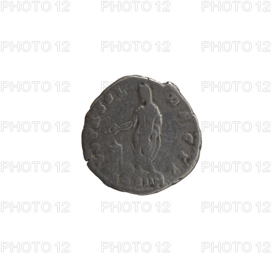 Denarius of Antoninus Pius (86–161; Roman emperor 138–161). Obverse: Head of Antoninus Pius with a laurel wreath facing right, legend ANTONINVS AVG - IVS PP TR P XXII. Reverse: Emperor in toga and veil standing left, holding a patera above a tripod in his right hand with a bull lying behind the tripod, and a scroll in his left hand, legend VOTA SOL - DEC II. Issue date COS IIII, 158–159. Roman Empire (27 BC–476), Rome. Coin; diameter 17.0 mm, weight 3.00 g, axis 180°.