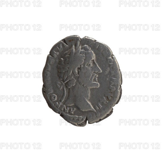 denarius, Antoninus Pius (86–161; Roman emperor 138–161), issuer: Antoninus Pius — obverse: head of the emperor in a laurel wreath facing right, inscription 'ANTONINVS AVG - PIVS PP TR P XXII'; reverse: facade of a temple with eight columns and two statues (Divine Augustus and Livia), inscription 'TEMPLVM DIV A, EST' and legend 'COS IIII'; dated 158–159 CE; Roman Empire (27 BCE–476 CE), Rome; coin: diameter 16.5–18.5 mm, weight 3.20 g, axis 15°