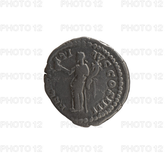 Denarius of Antoninus Pius (86–161; Roman emperor 138–161). Obverse: head of Antoninus Pius in a laurel wreath facing right, legend 'ANTONINVS AVG PIVS PP TRP XXIII'. Reverse: Felicitas standing left, holding a globe in her right hand and a cornucopia in her left, legend 'FELICITATI · AVG COS IIII'. Date: 159–160. Roman Empire, Rome. Coin; diameter 17.0–18.5 mm, weight 3.30 g, axis 0°.