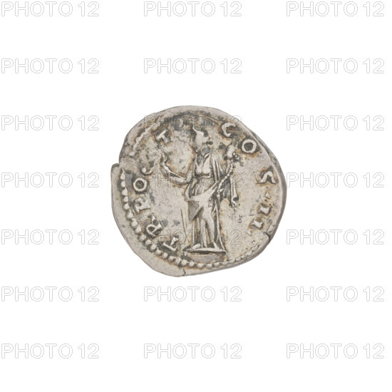 Denarius of Aelius (101–138; successor of Hadrian 136–138), c. 137, Rome. Obverse: head of Aelius facing right; rim inscription LAELIVSCAESAR. Reverse: Felicitas standing left, wearing a long robe, holding a caduceus in her right hand and a cornucopia in her left; rim inscription TRPOTCOSII. Coin; weight 3.25 g; Roman Empire (27 BC–476).
