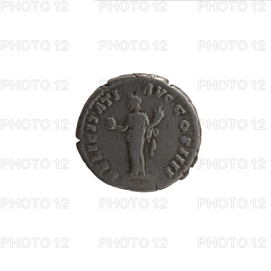 Denarius of Antoninus Pius (reign 138–161). Obverse: head of the emperor in a laurel wreath facing right, legend 'ANTONINVS AVG PIVS PP TRP XXIII'. Reverse: Felicitas (personification) standing left, holding a globe in her right hand and a cornucopia in her left, legend 'FELICITATI - AVG COS IIII'. Dated 159–160. Roman Empire, Rome. Coin; silver. Diameter: 16.5–18.0 mm. Weight: 3.25 g. Axis: 0°.