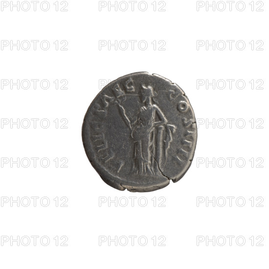 Denarius of Antoninus Pius (86–161; Roman emperor 138–161). Obverse: head of the emperor in a laurel wreath facing right, legend ANTONINVS AVG PIVS PP TRP XXIII. Reverse: Felicitas standing left, holding a caduceus in his right hand and leaning his left against a column, legend FELIC SAEC — COS IIII. Date: 159–160. Roman Empire, Rome. Coin; diameter 16.5 mm, weight 3.35 g, axis 180°.