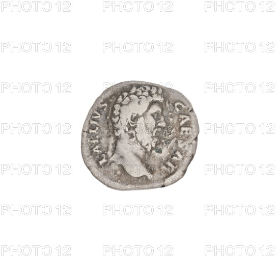 Denarius of Aelius (reigned 136–138 CE). Obverse: head of Aelius right; rim inscription LAELIVSCAESAR. Reverse: Pietas standing right, dressed in a long robe, holding a patera in her left hand, raising her right hand in prayer, an altar in front of her; rim inscription TRPOTCOSII; on both sides of the figure PIETAS. Date: 137 CE, Rome, Roman Empire. Coin; weight 3.12 g.