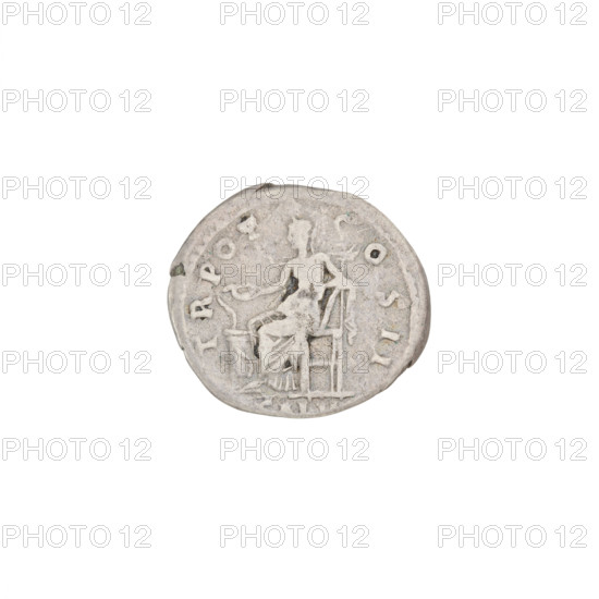 Denarius, Aelius (101–138; successor of Hadrian 136–138). Obverse: head of Aelius facing right; rim inscription LAELIVSCAESAR. Reverse: Salus seated left on a throne, wearing a long robe; in her right hand she holds a bird from which she feeds a snake entwined around an altar, left hand resting on the throne; rim inscription TRPOTCOSII. Episode SALVS, 137, Rome, Roman Empire (27 BC–476). Coin; weight 2.80 g.