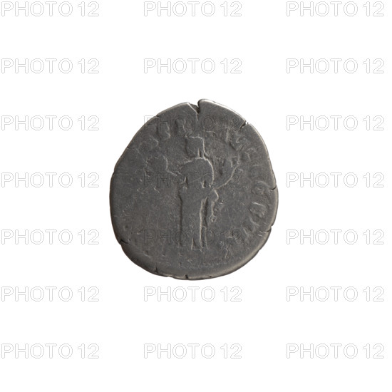 Denarius, Antoninus Pius (86–161; Roman emperor 138–161) (issuer). Obverse: Head of Antoninus Pius in a laurel wreath facing right, inscription ANTONINVS AVG PIVS PP TRP XX. Reverse: Felicitas (personification) standing left, holding a globe in her right hand and a cornucopia in her left, inscription FELICITAS AVG COS IIII. Date: 159–160. Culture/place: Roman Empire, Rome. Medium/function: Coin. Dimensions: diameter 16.5–18.0 mm, weight 2.93 g, axis 180°.