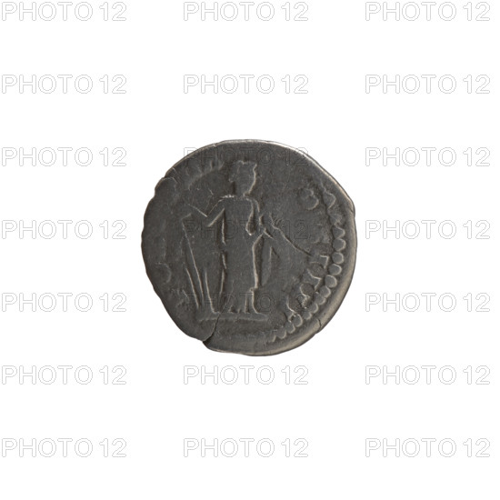 Denarius, Antoninus Pius (86–161; Roman emperor 138–161), issuer; obverse: head of the emperor in a laurel wreath facing right, inscription ANTONINVS AVG PIVS PP TRP XXIII; reverse: Fortuna standing right, holding a rudder leaning against a globe in her right hand and a cornucopia in her left, inscription FORNAOS IIII; 159–160; Roman Empire (27 BC–476), Rome; coin; diameter 16.5 mm; weight 2.32 g; axis 0°.