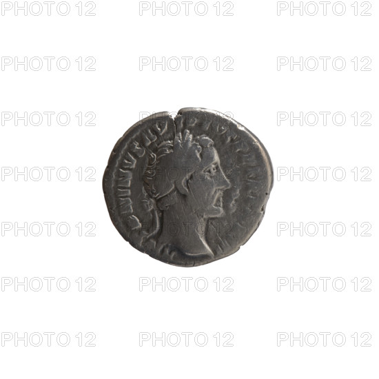 Denarius of Antoninus Pius (86–161; Roman emperor 138–161). Obverse: head of the emperor in a laurel wreath facing right, legend ANTONINVS AV, PIVS PP TRP, III. Reverse: Fortuna standing right, holding a rudder in her right hand and a cornucopia in her left, legend FORVNA COS IIII. Date: 159–160. Roman Empire (27 BC–476), Rome. Coin; diameter 16.0–17.0 mm, weight 2.80 g, axis 180°.