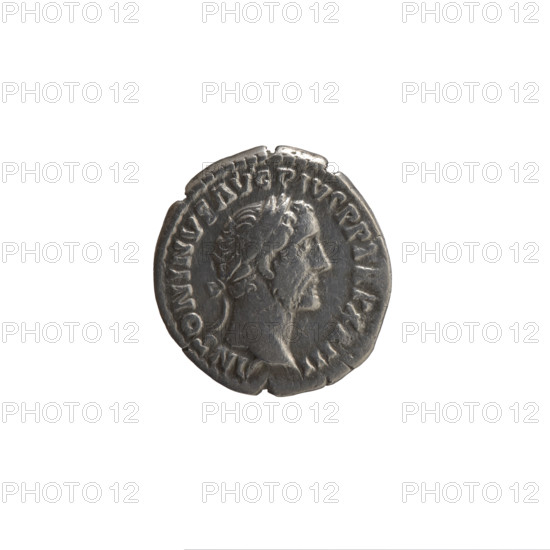 Denarius of Antoninus Pius (86–161; Roman emperor 138–161), c. 159–160. Obverse: Head of Antoninus Pius in a laurel wreath facing right, inscription ANTONINVS AVG PIVS PP TRP XXIII. Reverse: Fortuna standing right, holding a rudder in her right hand and a cornucopia in her left, inscription FORTVNA COS IIII. Iconography: personifications, cornucopia, rudder. Medium: Roman silver coin. Diameter: 16.5–17.5 mm; weight: 2.52 g; axis 180°. Roman Empire, Rome.