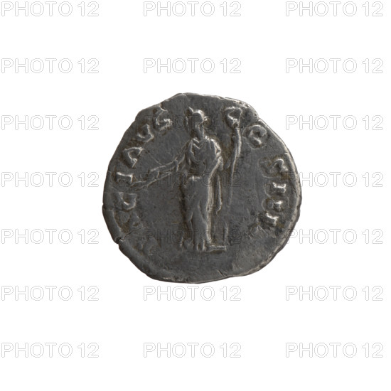 Denarius of Antoninus Pius (86–161; Roman emperor 138–161). Obverse: Head of Antoninus Pius in a laurel wreath facing right, legend 'ANTONINVS AVG PIVS PP TRP XXIII'. Reverse: Pax standing left, holding a branch in his right hand and a long scepter in his left, legend 'PA[?] I AVG COS IIII'. Date: 159–160. Roman Empire, Rome. Coin: silver denarius; diameter ca. 16.5–17.0 mm; weight 2.50 g; axis 180°.