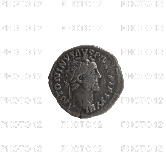 Denarius, Antoninus Pius (86–161; Roman emperor 138–161), issuer: Antoninus Pius — obverse: head of Antoninus Pius in a laurel wreath facing right, inscription ANTONINVS AVG PIV, P TRP XXIII all around; reverse: Pax standing left, holding a branch in his right hand and a long scepter in his left, inscription PACI AVG - COS IIII all around. Date: 159–160. Culture: Roman Empire (27 BC–476), Rome. Medium: silver coin. Dimensions: diameter 16.5–17.0 mm; weight 2.60 g; axis 180°. Iconography: branches, scepters, personifications.