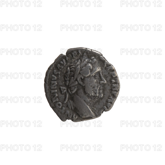 Denarius, Antoninus Pius (86–161; Roman emperor 138–161). Obverse: head of Antoninus Pius in a laurel wreath facing right, inscription 'ANTONINVS AVG PI' and titles; Reverse: Vesta veiled, standing left, holding a patera above an altar in her right hand and a palladium in her left, with inscription 'COS IIII'. Date: 154–155. Roman Empire, Rome. Coin; diameter 17.0 mm; weight 2.90 g; axis 0°.