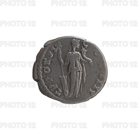 Denarius of Antoninus Pius (86–161; Roman emperor 138–161), 155–156, Rome. Obverse: Head of Antoninus Pius in laurel wreath facing right, inscription ONINVS AVG - PIVS PP IMP II. Reverse: Fortuna standing right; in her right hand a long rudder leaning against a globe, in her left hand a cornucopia, inscription TR POT XIX - CO, IIII. Iconography: Antoninus Pius; personification Fortuna with globe, rudder, and horns of plenty. Roman Imperial coin; diameter 16.0–16.5 mm, weight 3.60 g, axis 210°.