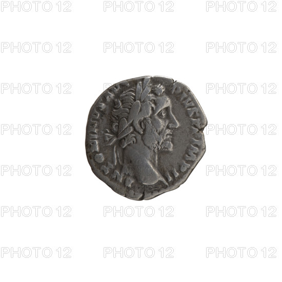 Denarius of Antoninus Pius (86–161; Roman emperor 138–161), issuer: Antoninus Pius. Obverse: Head of Antoninus Pius in a laurel wreath facing right, legend 'ANTONINVS AVG - PIVS PP IMP II'. Reverse: Pax standing left, holding a twig in his right hand and a cornucopia in his left, legend 'R POT XIX - COS IIII'. Date: 155–156. Roman Empire, Rome. Coin. Diameter: 17.5–18.0 mm. Weight: 2.80 g. Axis: 180 degrees.