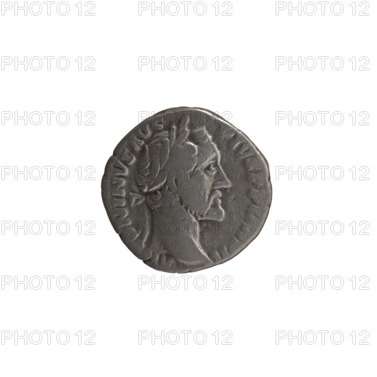 Denarius, Antoninus Pius (86–161; Roman emperor 138–161), issuer: Antoninus Pius; iconography: Pietas (personification); obverse: head of the emperor in a laurel wreath to right, legend TONINVS AVG PIVS PP IMP II; reverse: Pietas stands left, rests her hands on the heads of children standing next to her, legend R POT XIX OS IIII; date: 155–156; period: Roman Empire (27 BC–476); place: Rome; medium/function: coin; diameter: 16.0–17.0 mm; weight: 3.00 g; axis: 180 degrees.