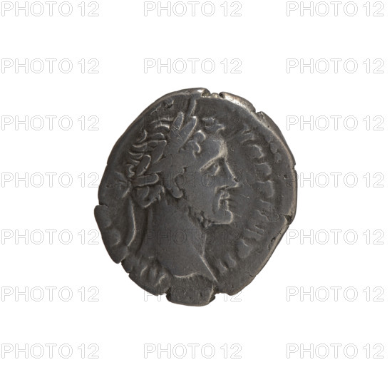 Denarius, Antoninus Pius (86–161; Roman emperor 138–161), issuer; personifications; iconography: head of the emperor in a laurel wreath, snakes, altars, Salus (personification). Obverse: Head of Antoninus Pius in a laurel wreath facing right, inscription ANTO- VS PP IMP II all around. Reverse: Salus seated left, feeding a snake wrapped around an altar with her right hand and leaning on the throne with her left, inscription R POT XIX - COS, II all around. Date: 155–156. Culture/place: Roman Empire, Rome. Object type: coin (denarius). Dimensions: diameter 17.5–18.0 mm; weight 3.10 g; axis 180 degrees.