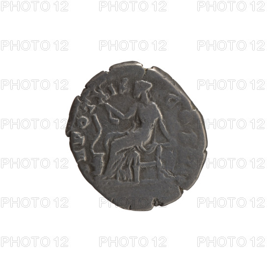 Denarius, Antoninus Pius (86–161; Roman emperor 138–161), issuer: Antoninus Pius; subject: personifications. Obverse: head of the emperor in a laurel wreath facing right, legend ANTO-VS PP IMP II. Reverse: Salus seated left, feeding a snake wrapped around an altar with her right hand and leaning on the throne with her left, legend R POT XIX COS II. Date: 155–156. Place: Rome, Roman Empire. Medium: coin. Dimensions: diameter 17.5–18.0 mm; weight 3.10 g; axis 180°.