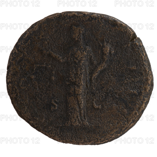 Sestertius, Antoninus Pius (86–161; Roman emperor 138–161), issuer. Obverse: Head of Antoninus Pius with laurel wreath facing right, inscription TONINVS AVG - PIVS PP, RP XI, all around. Reverse: Aequitas standing left, holding scales in his right hand and a cornucopia in his left, inscription C O , - IIII all around, SC in fields. Iconography: personifications, Aequitas standing, cornucopias, scales, Antoninus Pius iconography. Date: 155–156. Roman Empire (27 BC–476), Rome. Coin: diameter 31.5–34.0 mm, weight 22.95 g, axis 180°.
