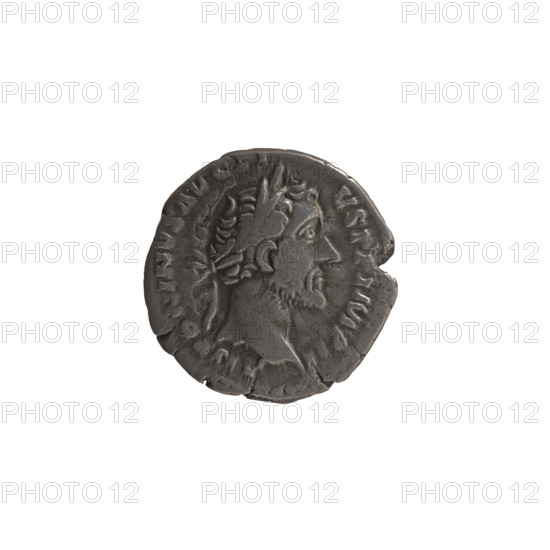 Denarius of Antoninus Pius (86–161; Roman emperor 138–161). Obverse: Head of the emperor in a laurel wreath to the right, inscription ANTONINVS AVG PI - VS PP IMP II. Reverse: Annona (personification) seated to the right, holding a cornucopia in both hands; in front of her a modius (container with ears of grain); inscription TR POT X, - C, S IIII. Date: 156–157. Roman Empire, Rome. Coin: diameter 17.0–17.5 mm, weight 2.95 g, axis 180°.