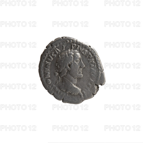 Denarius, Antoninus Pius (86–161; Roman emperor 138–161), issuer: Antoninus Pius; obverse: head of the emperor in a laurel wreath facing right, inscription TONINVS A PIVS PP T III; reverse: Pietas standing left holding two children in her arms, two more children standing at her sides, inscription P TATI AVG COS IIII; date: 160–161; Roman Empire (27 BC–476), Rome; coin; diameter 17.0–19.0 mm; weight 3.20 g; axis 0°.