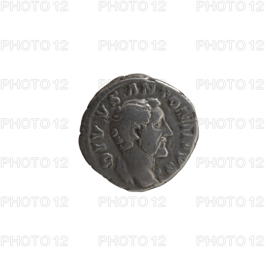 Denarius, posthumous issues: Antoninus Pius (86–161; Roman emperor 138–161), Lucius Verus (130–169; Roman emperor 161–169) and Marcus Aurelius (121–180; Roman emperor 161–180) as issuers. Obverse: head of the emperor with drapery on the left shoulder, right; inscription DIVVS ANTONINVS all around. Reverse: Column with a statue of Antoninus Pius holding a scepter and an eagle; inscription DIVO • PIO all around. After 161, Roman Empire (27 BC–476), Rome. Coin (denarius): diameter 17.0–17.5 mm, weight 3.14 g, axis 180°.