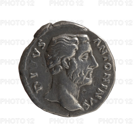 Denarius, Antoninus Pius (86–161; Roman emperor 138–161) (posthumous), Marcus Aurelius (121–180; Roman emperor 161–180) (issuer), Lucius Verus (130–169; Roman emperor 161–169) (issuer). Obverse: Head of Antoninus Pius without a covering, right, legend DIVVS ANTONINV. Reverse: Rectangular altar with a pair of doors and a finial in the form of horns, legend DIV-OP-IO. After 161. Roman Empire (27 BC–476), Rome. Coin: diameter 16.0–16.5 mm, weight 3.00 g, axis 180 degrees.