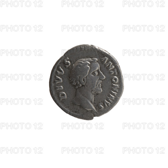 Denarius, posthumous; obverse: head of Antoninus Pius (86–161; Roman emperor 138–161) bare, facing right, legend DIVVS • ANTONINVS; reverse: rectangular altar with two doors and a finial in form of horns, inscription DIVO PIO. Issuers: Marcus Aurelius (121–180; Roman emperor 161–180) and Lucius Verus (130–169; Roman emperor 161–169). After 161 CE. Roman Empire, Rome. Coin; silver denarius; diameter 17.0 mm; weight 3.25 g; axis 180°.