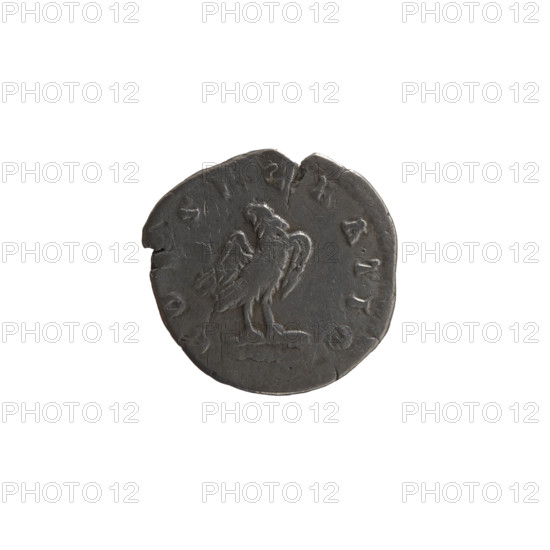 Denarius, Marcus Aurelius (121–180; Roman emperor 161–180) and Lucius Verus (130–169; Roman emperor 161–169) as issuers; posthumous depiction of Antoninus Pius (86–161; Roman emperor 138–161). Obverse: Head of Antoninus Pius bare, facing right, legend DIVVS • ANTINVS circumferential. Reverse: Eagle standing right, head turned left, legend CONSECRATIO circumferential. After 161 CE, Roman Empire (27 BCE–476 CE), Rome. Coin (silver); diameter 17.0–18.0 mm, weight 2.60 g, axis 0°.