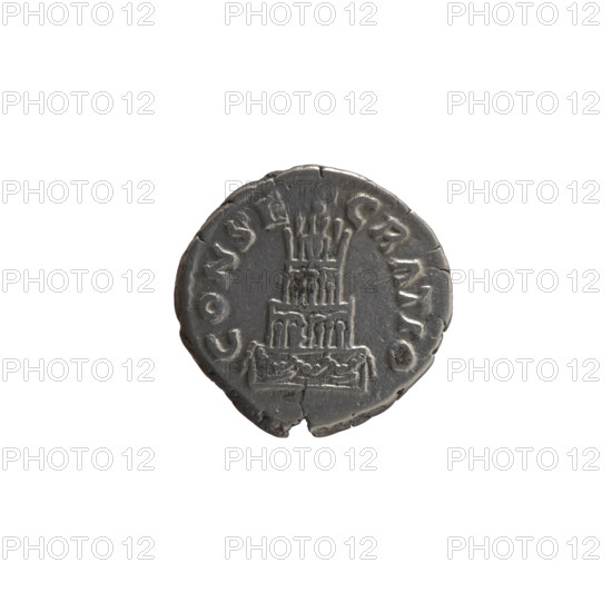 Denarius, after 161 CE. Obverse: head of Antoninus Pius bare, facing right, legend 'DI, VS ANTONINVS' (all around). Reverse: funeral pyre with four tiers, decorated with garlands and statues, topped by a quadriga, legend 'CONSE - CRATIO' (all around). Issuers: Lucius Verus (130–169, Roman emperor 161–169) and Marcus Aurelius (121–180, Roman emperor 161–180); posthumous depiction of Antoninus Pius (86–161, Roman emperor 138–161). Rome, Roman Empire (27 BC–476). Coin: silver denarius; diameter 17.0 mm; weight 3.25 g; axis 180°.