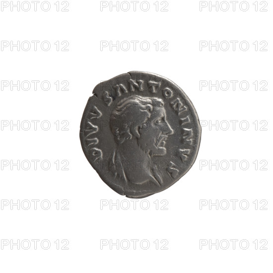 Denarius; obverse: Head of Antoninus Pius without a covering, with drapery on the left shoulder, right, legend 'DIVVS ANTONINVS' all around; reverse: Funeral pyre with four tiers, decorated with garlands and statues, with a quadriga on top, legend 'CONSECRATIO' all around. Issuers: Lucius Verus (130–169) and Marcus Aurelius (121–180); posthumous issue for Antoninus Pius (86–161). Iconography: garlands; head of the emperor; statues; funeral pyre. Roman Empire, after 161. Coin: silver; diameter 17.0–18.0 mm; weight 3.25 g; axis 150°.