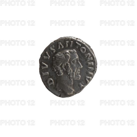 Denarius; issuers: Lucius Verus (130–169; Roman emperor 161–169) and Marcus Aurelius (121–180; Roman emperor 161–180); posthumous depiction of Antoninus Pius (86–161; Roman emperor 138–161). Obverse: Head of Antoninus Pius bare, right, inscription DIVVS ANTONINVS. Reverse: Funeral pyre with four tiers, decorated with garlands and statues, quadriga on top, inscription CONSE, ATIO. Iconography: garlands, funeral pyre, head of the emperor, statues. Date: after 161. Culture/place: Roman Empire, Rome. Object type and measurements: coin (denarius); diameter 16.0–17.0 mm; weight 2.80 g; axis 180°.
