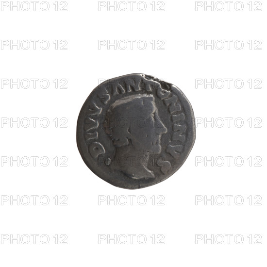 Denarius; issuers: Lucius Verus (130–169, Roman emperor 161–169) and Marcus Aurelius (121–180, Roman emperor 161–180); obverse: head of Antoninus Pius (86–161, Roman emperor 138–161) without a covering facing right, legend 'DIVVS ANTONINVS' all around; reverse: funeral pyre with four tiers, decorated with garlands and statues, with a quadriga on top, legend 'CONSE, ATIO' all around; iconography: garlands, Antoninus Pius - iconography, head of the emperor, statues, funeral pyre; after 161; Roman Empire, Rome; coin; diameter 16.5–17.0 mm; weight 2.40 g; axis 180°.