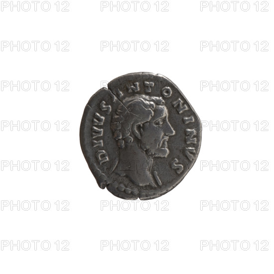 Denarius, Marcus Aurelius (121–180; Roman emperor 161–180) and Lucius Verus (130–169; Roman emperor 161–169) as issuers; posthumous portrait of Antoninus Pius (86–161; Roman emperor 138–161). Obverse: head of Antoninus Pius without a covering, with drapery on the left shoulder, legend DIVVS ANTONINVS. Reverse: funeral pyre with four tiers, decorated with garlands and statues, with a quadriga on top, legend CONSECRATIO. After 161, Roman Empire (27 BC–476), Rome. Coin (denarius): diameter 17.0–18.0 mm, weight 2.40 g, axis 180°.
