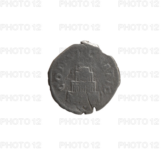 Denarius, after 161 CE. Obverse: Head of Antoninus Pius bare, drapery on left shoulder, facing right, inscription DIVVS ANTONINV all around. Reverse: Funeral pyre with four tiers, decorated with garlands and statues, with a quadriga on top, inscription CO, C, ATIO all around. Issuers: Lucius Verus (130–169) and Marcus Aurelius (121–180); Antoninus Pius (86–161) depicted posthumously. Roman Empire, Rome. Silver coin; diameter 17.0–17.5 mm, weight 2.25 g, axis 180°.