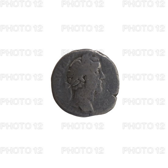 Denarius of Antoninus Pius (86–161; Roman emperor 138–161). Obverse: Head of Antoninus Pius in laurel wreath facing right, inscription NINVS AVG. Reverse: Fortuna standing left, holding a long rudder in her right hand and a horn of plenty in her left, inscription FORTVNA • OBSEQVENS. Marking OS IIII in the field. Date: 158–159, Rome, Roman Empire. Coin; diameter 15.0 mm, weight 2.95 g, axis 180°.