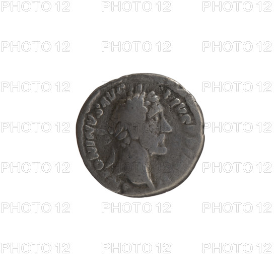 Denarius of Antoninus Pius (86–161; Roman emperor 138–161). Obverse: head of the emperor in a laurel wreath to the right, legend ANTONINVS AVG PIVS PP I. Reverse: Annona (personification) seated to the right, holding a horn of plenty in both hands, in front of her a container (modius) with ears of grain, legend TR POT X S IIII. Date: 156–157. Roman Empire, Rome. Coin; diameter 16.5–17.0 mm, weight 3.00 g, axis 0°.