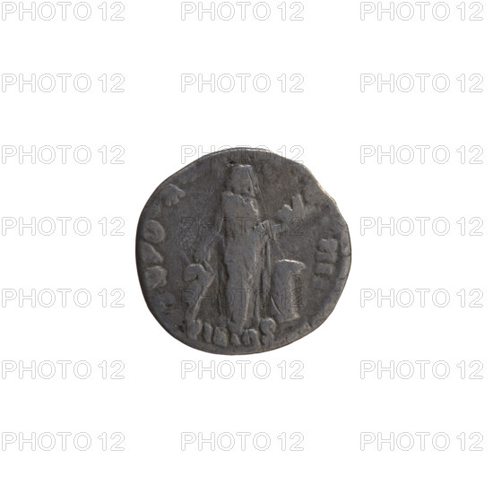 Denarius of Antoninus Pius (86–161; Roman Emperor 138–161). Obverse: Head of Antoninus Pius in a laurel wreath facing right, inscription HADR ANTONINVS all around. Reverse: Pietas stands to the right; with his right hand lowered he holds a fawn by the neck, in his left hand he holds a bowl of fruit above an altar, inscription TR P O, XV - III all around, in the section PIETAS 151–152. Roman Empire (27 BC–476), Rome. Coin; diameter 16.0–16.5 mm, weight 2.01 g, axis 180°.