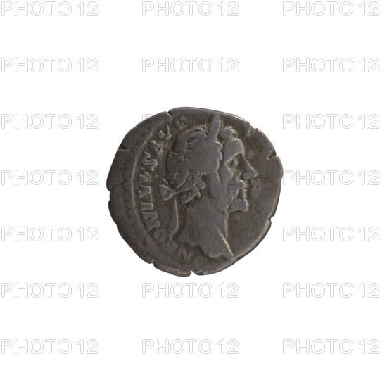 Denarius of Antoninus Pius (reigned 138–161 CE). Obverse: head of the emperor in a laurel wreath facing right, inscription NTONINVS AVG. Reverse: Salus seated left, feeding a snake wrapped around an altar with her right hand and leaning on the throne with her left, inscription XX - CO, IIII. Personifications; iconography includes altars and snakes. Date: 156–157 CE. Roman Empire; Rome. Coin; diameter 16.0–16.5 mm, weight 2.65 g, axis 0°.