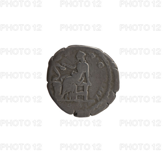 Denarius, Antoninus Pius (86–161; Roman emperor 138–161), issuer; obverse: head of Antoninus Pius in a laurel wreath facing right, inscription NTONINVS AVG all around; reverse: Salus seated left feeding a snake wrapped around an altar with her right hand, left hand resting on the throne, inscription XX-CO, IIII all around; personifications, altars, snakes; dated 156–157 CE; Roman Empire (27 BC–476); Rome; coin; diameter 16.0–16.5 mm; weight 2.65 g; axis 0°.