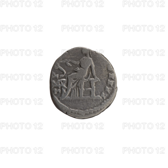 Denarius, Antoninus Pius (86–161; Roman emperor 138–161) — obverse: head of Antoninus Pius in a laurel wreath facing right, inscription 'N[ ... ] AVG - PIVS PP IMP II'; reverse: Salus seated left, feeding a snake wrapped around an altar with her right hand and leaning on the throne with her left, inscription 'TR PO, S IIII'. 155–157 CE, Rome, Roman Empire; coin; diameter ~15.0–15.5 mm; weight 3.00 g; axis 180°.
