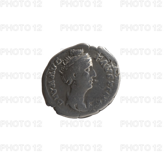 Denarius, posthumous issue featuring Faustina the Elder (98–141; Roman empress 138–141) and Antoninus Pius (86–161; Roman emperor 138–161) as issuer. Obverse: Bust of Faustina I in drapery facing right, legend 'DIVA AVG - FAVSTINA' all around. Reverse: Pietas (personification) veiled, standing left; with right hand she pours incense on a burning candelabrum and holds an incense container in her left, legend 'PIETAS AVG' (or 'IETA - S AVG') all around. After 141, Rome, Roman Empire (27 BC–476). Coin: silver denarius; diameter 17.5–19.0 mm, weight 2.70 g, axis 0°.