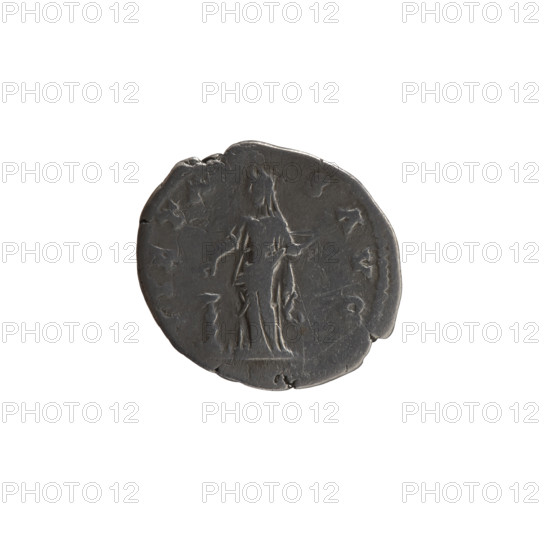 Denarius, posthumous issue for Faustina the Elder (98–141; Roman empress 138–141) and Antoninus Pius (86–161; Roman emperor 138–161), Rome, after 141. Obverse: Bust of Faustina I draped, facing right, inscription DIVA AVG • FAVSTINA. Reverse: Pietas veiled, facing left, pouring incense on a burning candelabrum with right hand and holding an incense box in left, inscription PIETAS • AVG. Bronze/silver coin; diameter 17.5–19.0 mm, weight 2.70 g, axis 0°.