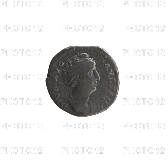 Denarius, Faustina the Elder (98–141; Roman empress 138–141) (posthumous), issuer: Antoninus Pius (86–161; Roman emperor 138–161). Obverse: Bust of Faustina I in drapery facing right, legend DIVA AVG · FAVSTINA. Reverse: Pietas veiled, standing left, pouring incense on a burning candelabrum with right hand and holding an incense container in left, legend PIET · AS AVG. After 141, Roman Empire (27 BC–476), Rome. Coin. Diameter 16.0–17.0 mm, weight 2.55 g, axis 180°.