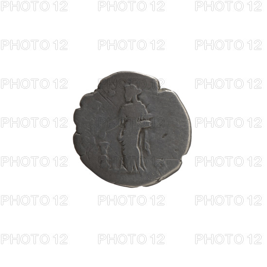 Denarius, posthumous issue for Faustina the Elder (98–141; Roman empress 138–141). Issuer: Antoninus Pius (86–161; Roman emperor 138–161). Obverse: Bust of Faustina I in drapery facing right, inscription DIVA AVG. Reverse: Pietas in a veil stands left; with right hand she pours incense on a burning candelabrum, in left hand holds a container of incense, inscription P, T - VG. Iconography: incense, candelabra, Pietas (personification), personifications. After 141, Roman Empire (27 BC–476), Rome. Coin: denarius; diameter 17.0 mm; weight 2.50 g; axis 180°.