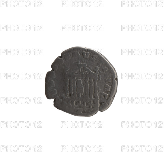 Denarius, Faustina the Elder (98–141; Roman empress 138–141) (posthumous), issuer: Antoninus Pius (86–161; Roman emperor 138–161). Obverse: Bust of Faustina I in drapery facing right, inscription 'A · FAVSTINA'. Reverse: Six-column façade of the temple of Divine Faustina with a statue of the empress in the middle, inscription 'ED DIV FAVSTINAE'. After 141. Roman Empire (27 BC–476). Rome. Coin: diameter 17.0 mm, weight 3.09 g, axis 0°.