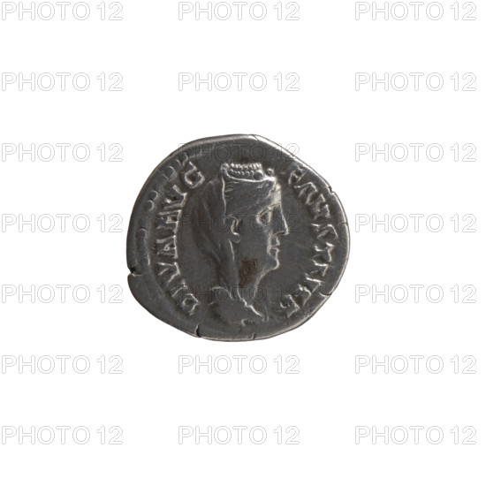 Denarius, Faustina the Elder (98–141; Roman empress 138–141) (posthumous), issuer Antoninus Pius (86–161; Roman emperor 138–161). Obverse: bust of Faustina I in drapery and veil facing right, inscription DIVA AVG • FAVSTINA. Reverse: Providentia standing left, holding a globe in her right hand and a long scepter in her left, inscription AETER•NITAS. After 141, Roman Empire (27 BC–476), Rome. Coin; diameter 16.0–18.5 mm, weight 3.19 g, axis 0°.