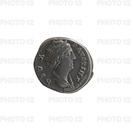 Denarius, posthumous issue for Faustina the Elder (98–141; Roman empress 138–141), struck under Antoninus Pius (86–161; Roman emperor 138–161). Obverse: Bust of Faustina I in drapery facing right, inscription DIV A - FAVSTINA. Reverse: Ceres in a veil standing left, holding a short torch in her right hand and a scepter in her left, inscription A VGV - STA. Iconography: Faustina I; Roman deities: Ceres. After 141 CE, Roman Empire (27 BCE–476 CE), Rome. Coin, diameter 16.0–18.0 mm, weight 3.40 g, axis 180°.